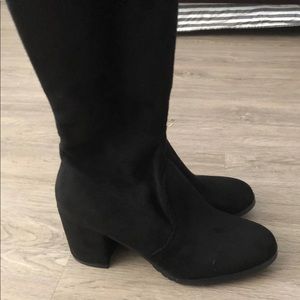 High top black boots